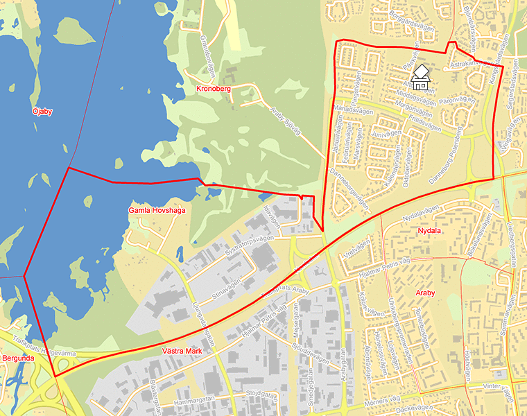 Karta över Gamla Hovshaga