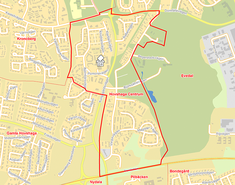 Karta över Hovshaga Centrum