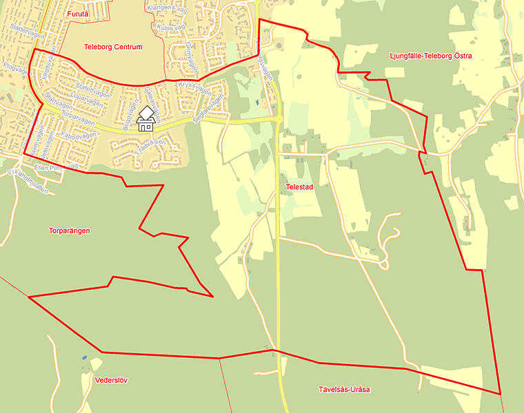 Karta över Telestad