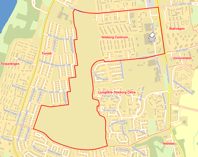 Karta över Teleborg Centrum