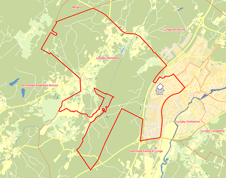 Karta över Ljungby Stensberg