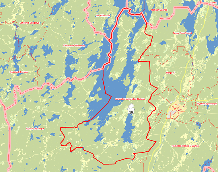 Karta över Annerstad-Angelstad-Bolmsö