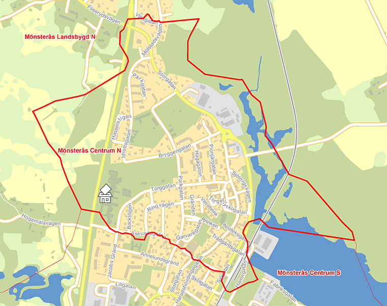 Karta över Mönsterås Centrum N