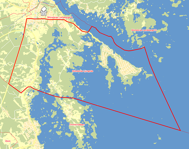 Karta över Mönsterås Ljungnäs