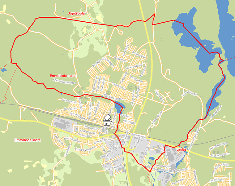 Karta över Emmaboda norra