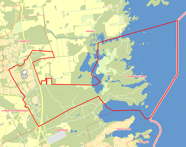 Karta över Lindsdal SO-Fjölebro
