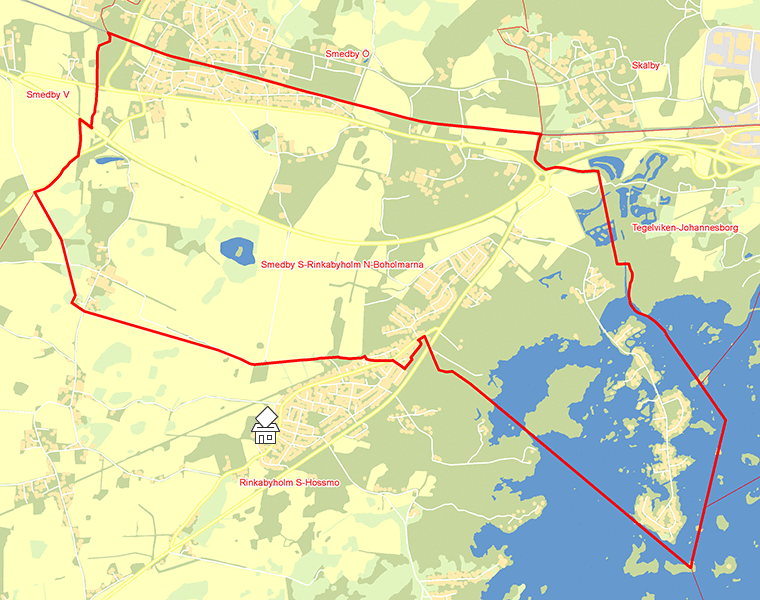 Karta över Smedby S-Rinkabyholm N-Boholmarna