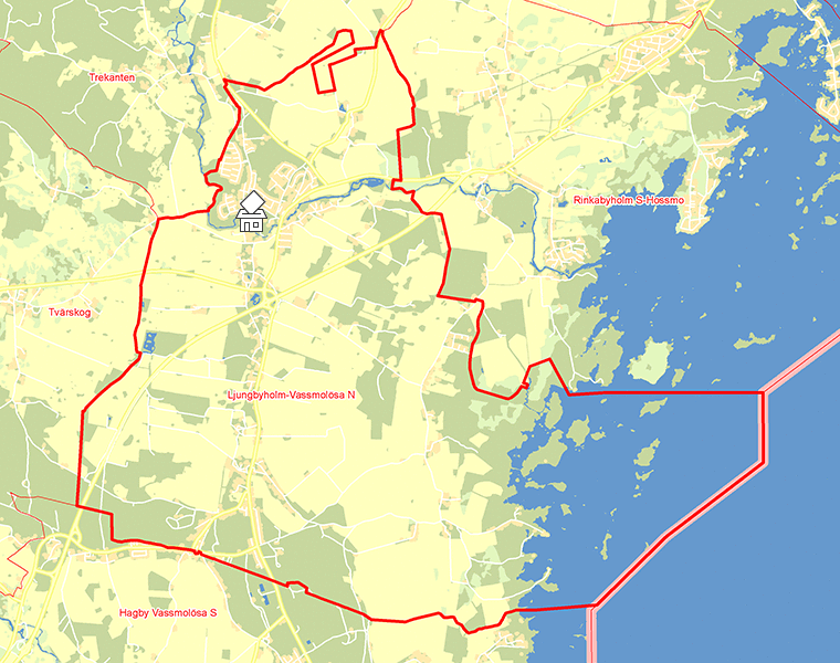 Karta över Ljungbyholm-Vassmolösa N