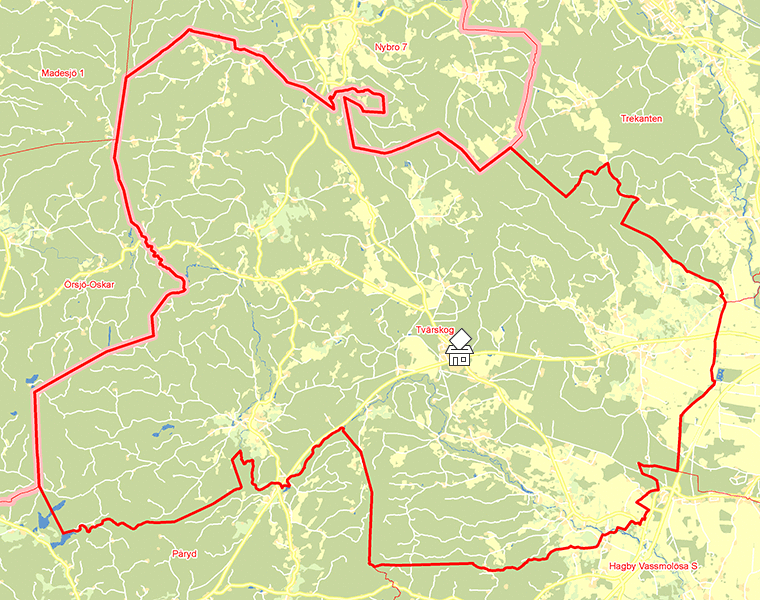 Karta över Tvärskog