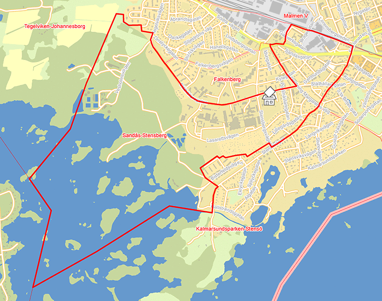 Karta över Sandås-Stensberg
