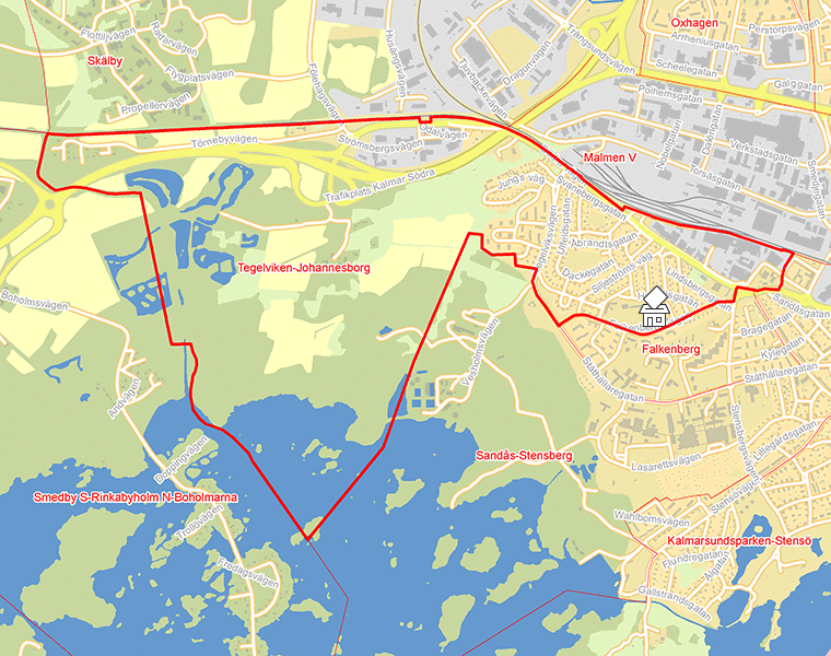Karta över Tegelviken-Johannesborg
