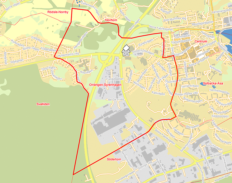Karta över Orrängen-Syrenhagen
