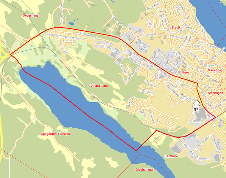 Karta över Västra Lund