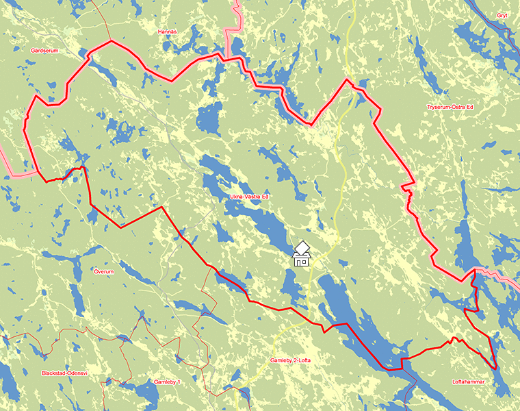Karta över Ukna-Västra Ed