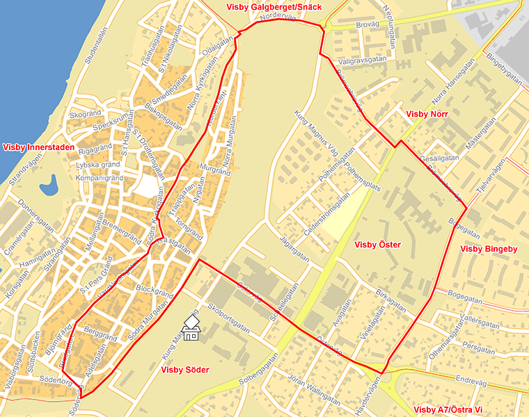 Karta över Visby Öster