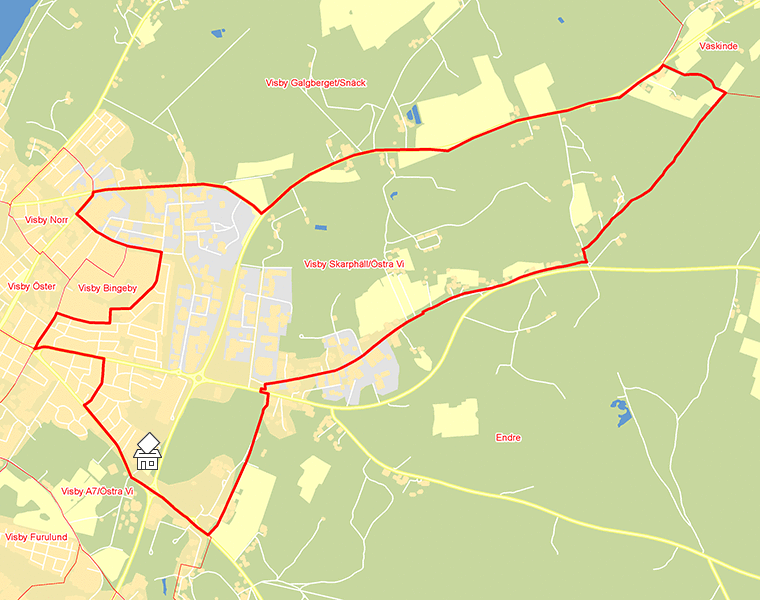 Karta över Visby Skarphäll/Östra Vi