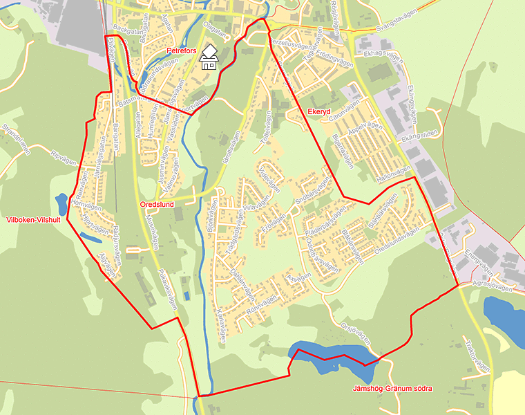 Karta över Oredslund