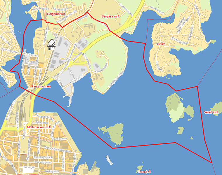 Karta över Pantarholmen