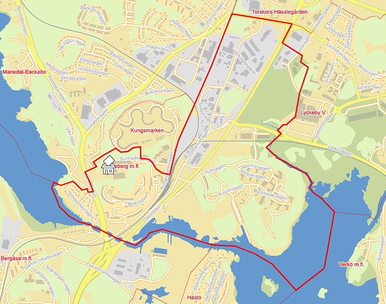 Karta över Marieberg m.fl.