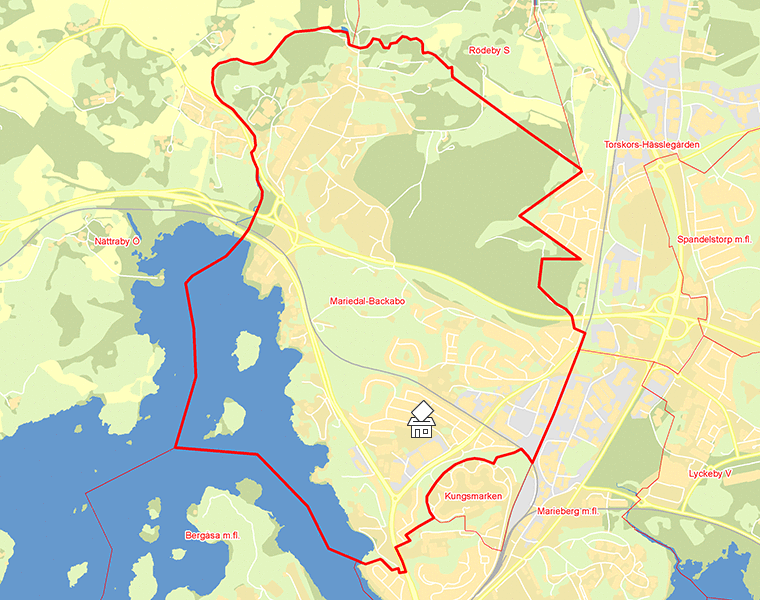 Karta över Mariedal-Backabo