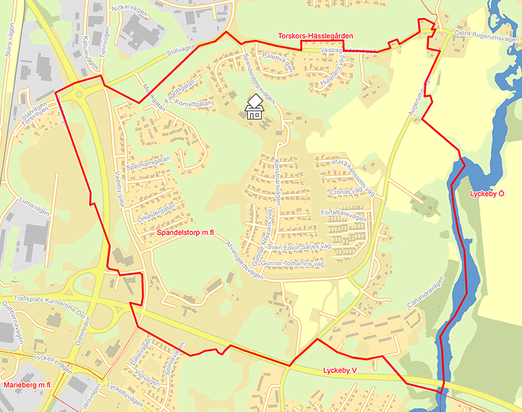 Karta över Spandelstorp m.fl.