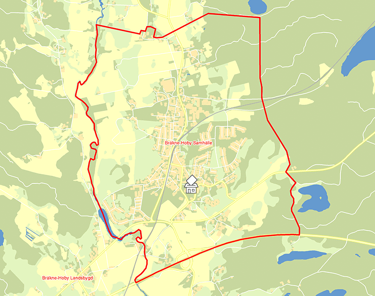 Karta över Bräkne-Hoby Samhälle