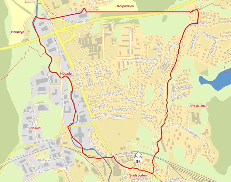 Karta över Högadal