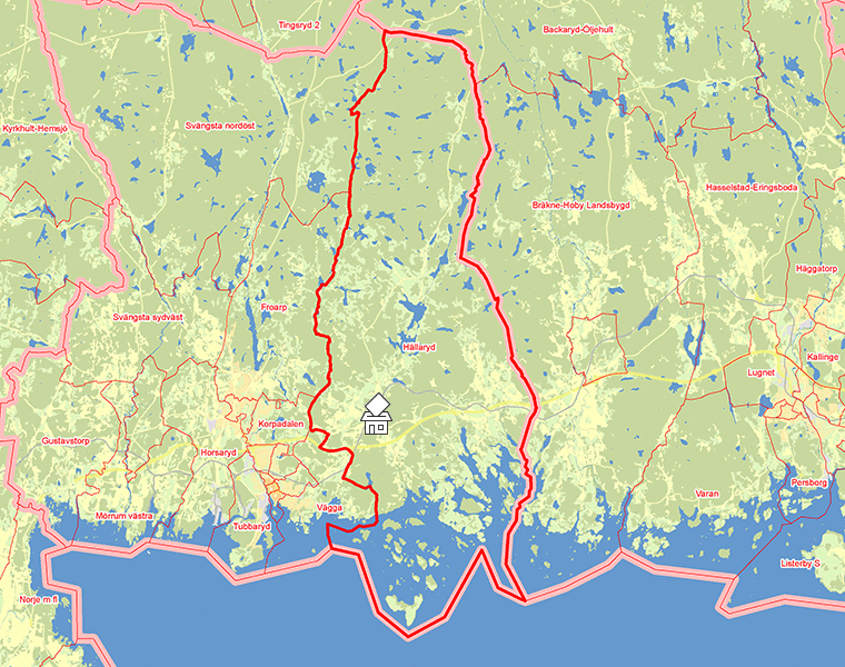 Karta över Hällaryd