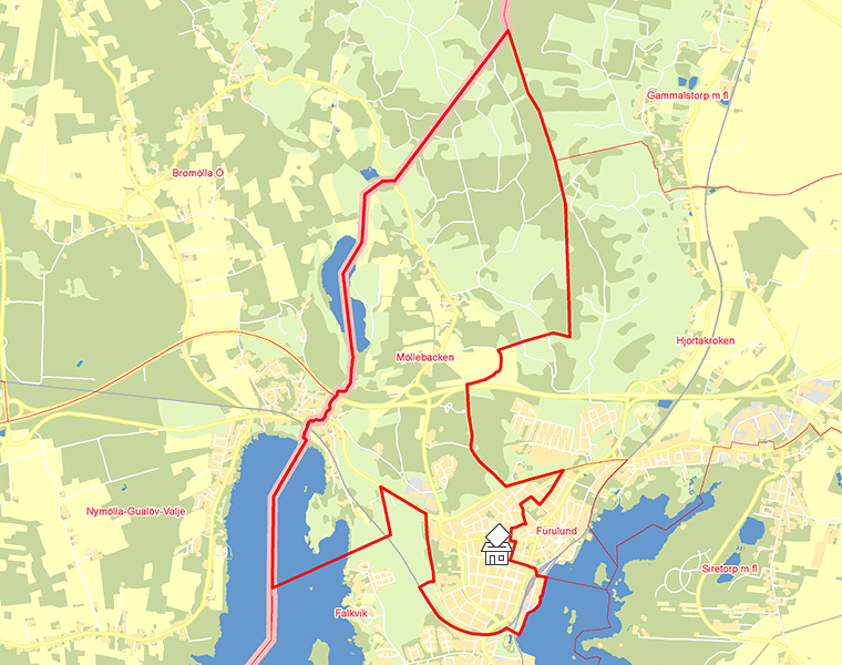 Karta över Möllebacken