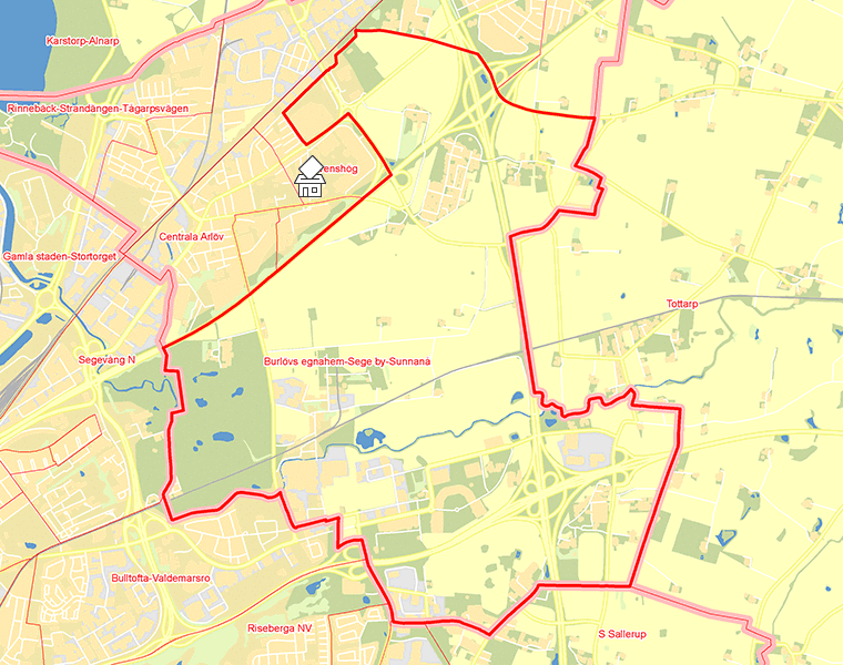 Karta över Burlövs egnahem-Sege by-Sunnanå