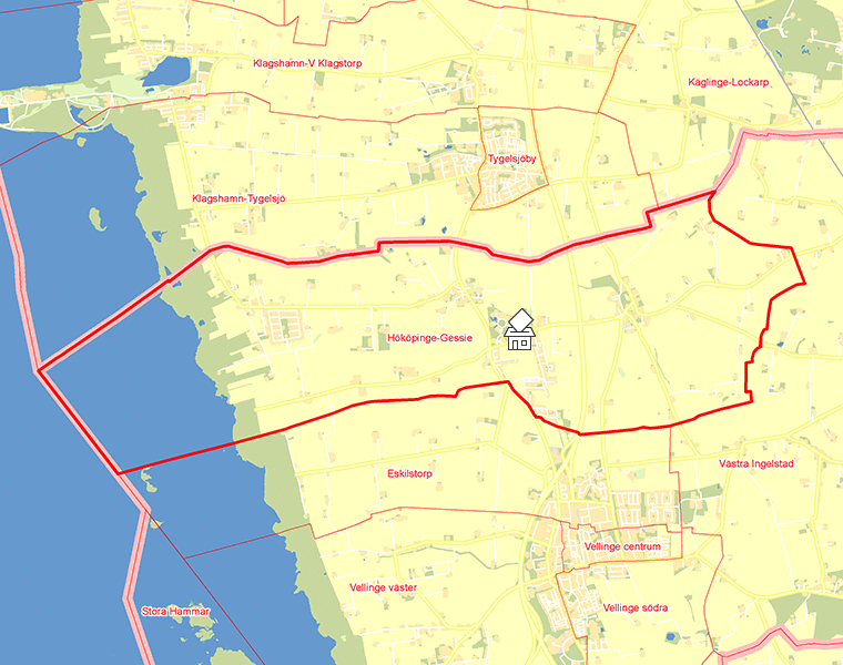Karta över Hököpinge-Gessie