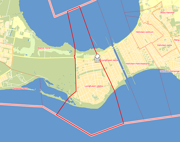 Karta över Ljunghusen västra
