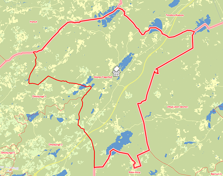 Karta över Skånes Fagerhult