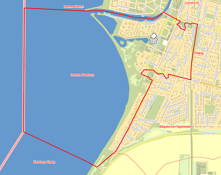 Karta över Lomma Centrum
