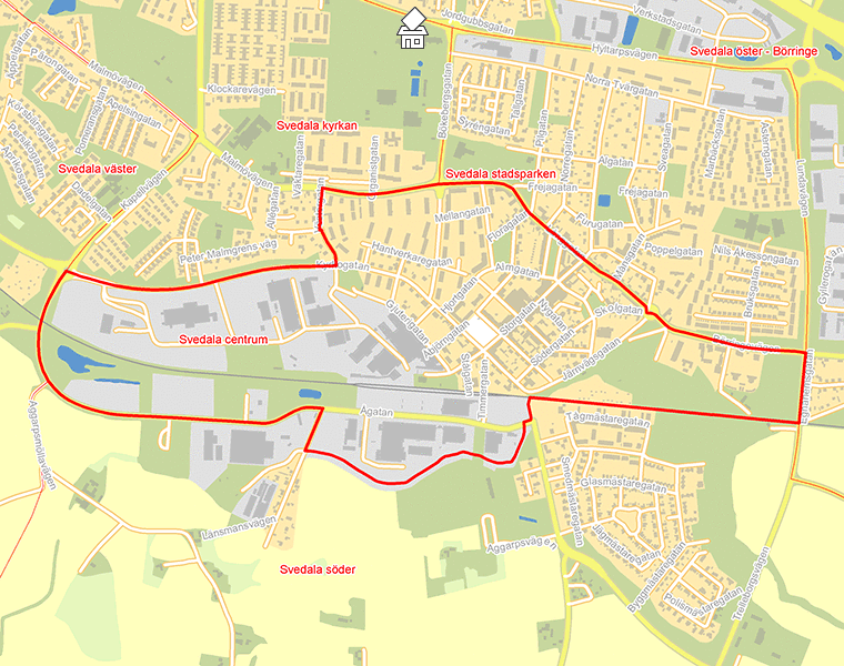 Karta över Svedala centrum