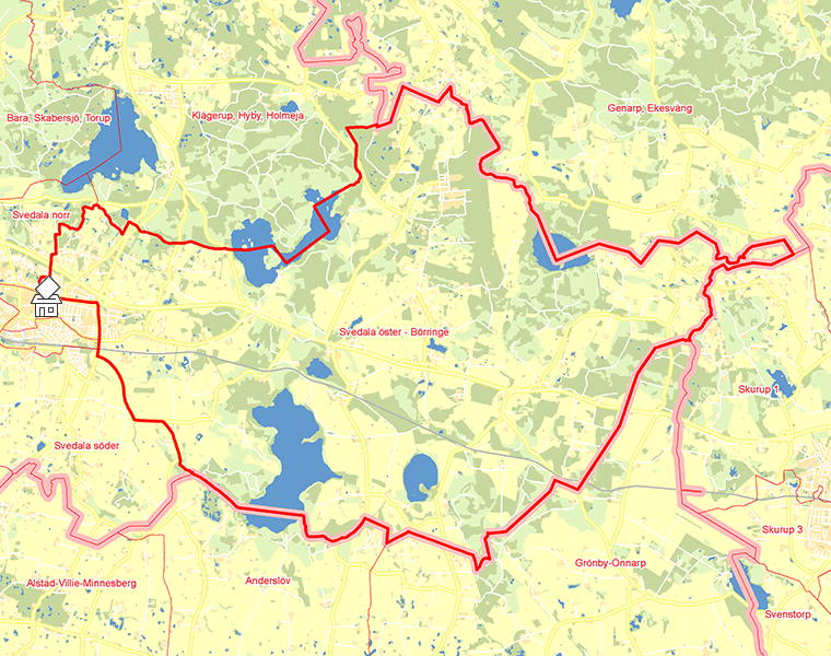 Karta över Svedala öster - Börringe