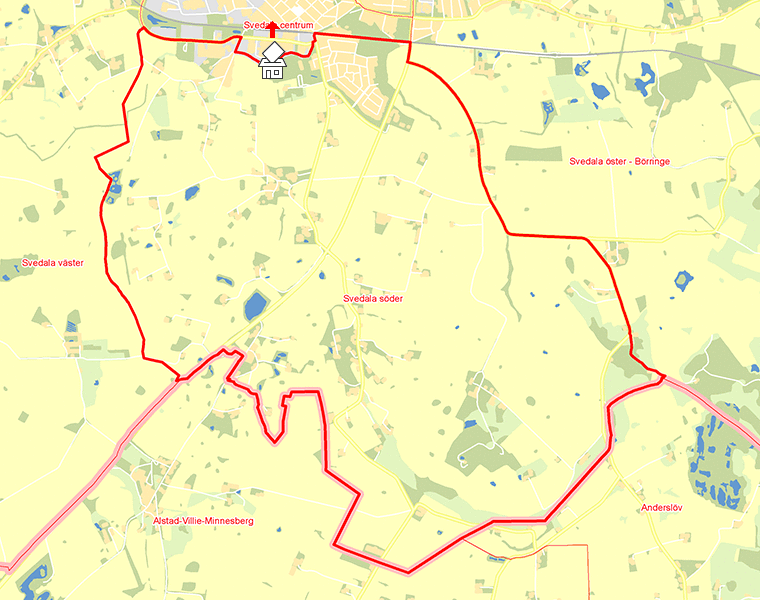 Karta över Svedala söder