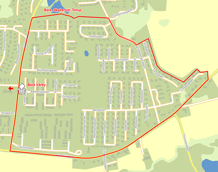 Karta över Bara Värby