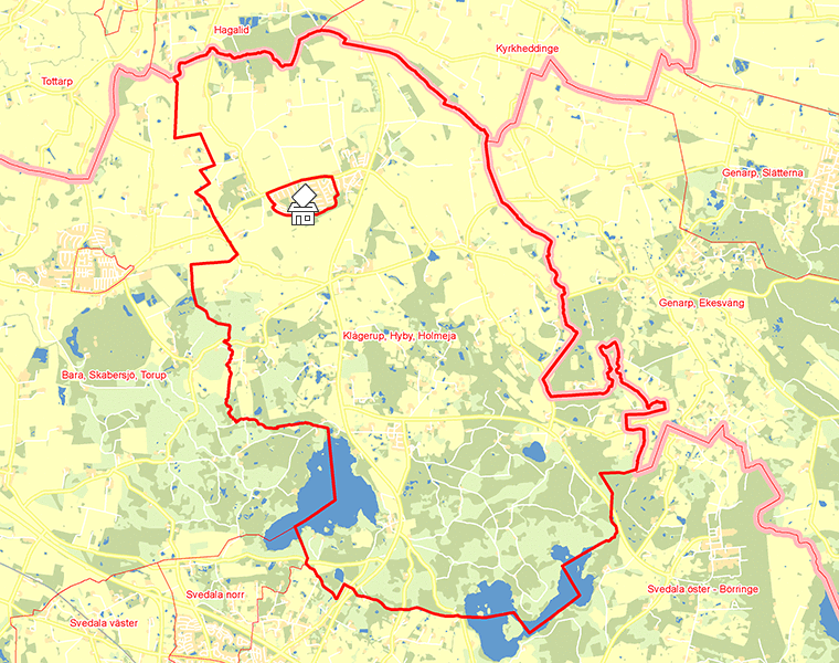 Karta över Klågerup, Hyby, Holmeja