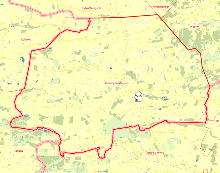 Karta över Östraby-Västerstad