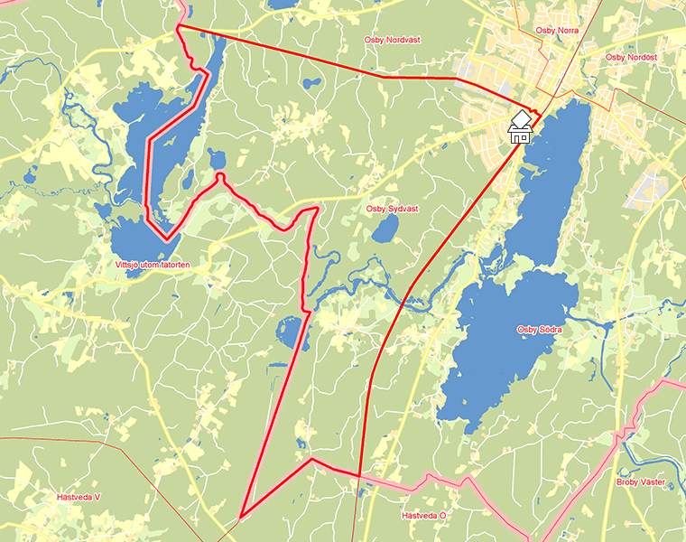 Karta över Osby Sydväst