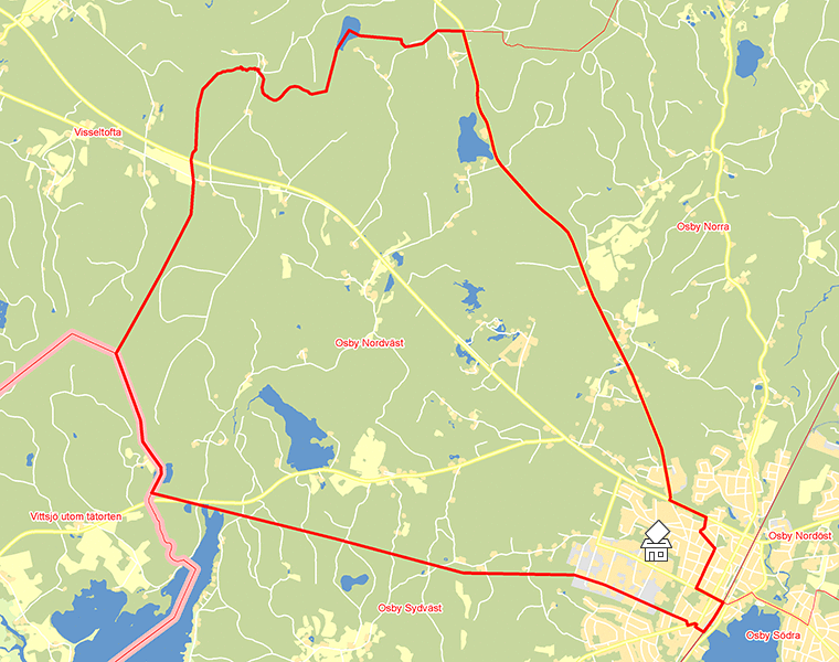 Karta över Osby Nordväst