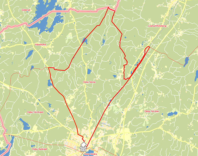 Karta över Osby Norra