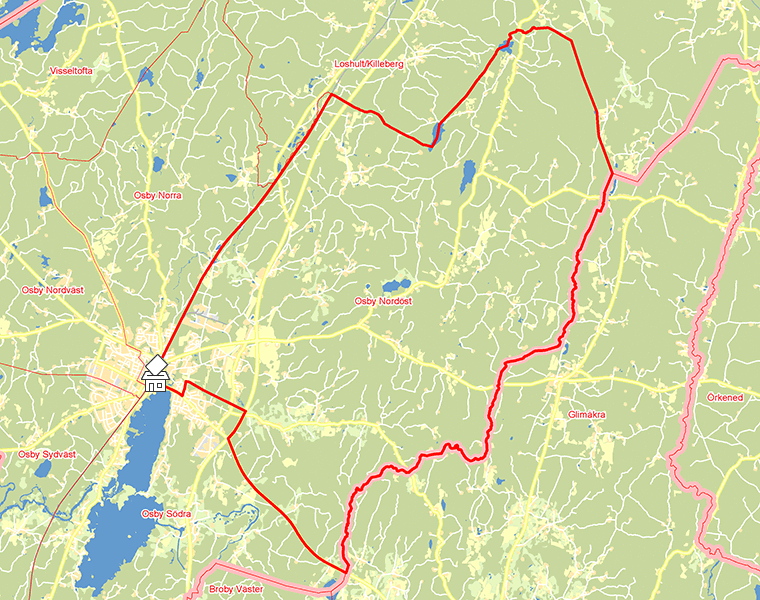 Karta över Osby Nordöst