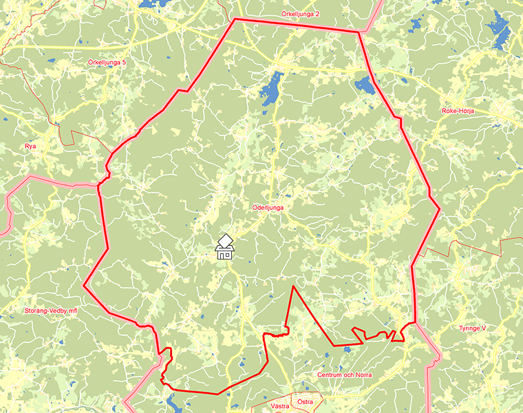Karta över Oderljunga
