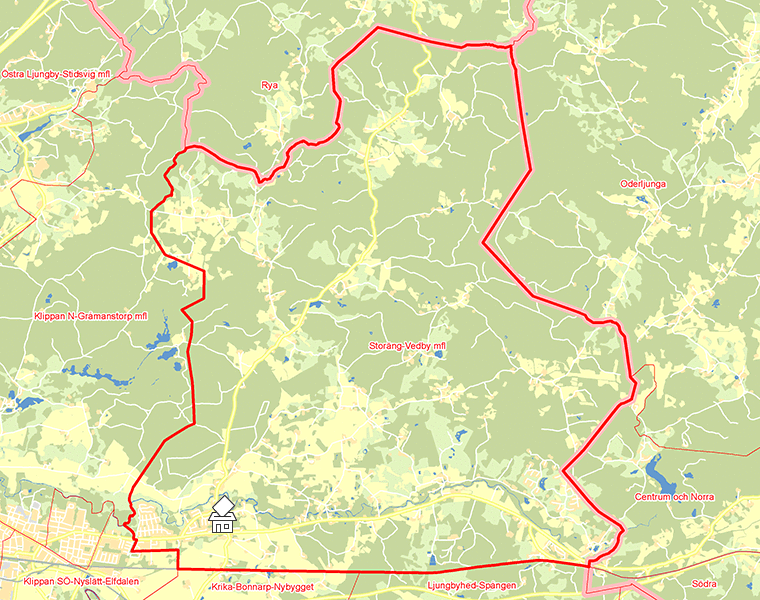 Karta över Storäng-Vedby mfl