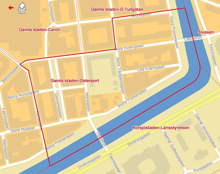 Karta över Gamla staden-Österport