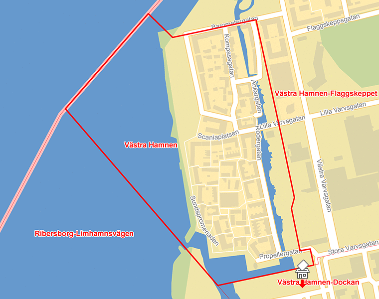 Karta över Västra Hamnen