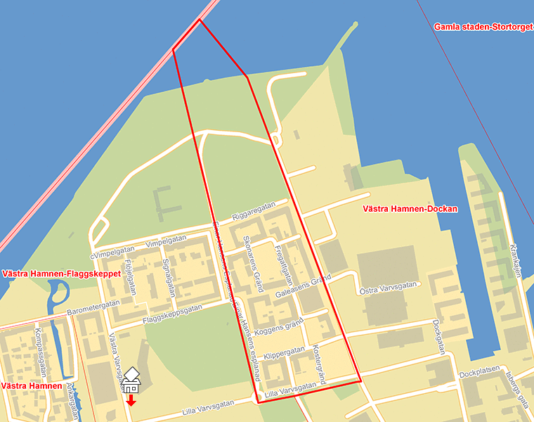 Karta över Västra Hamnen-Fullriggaren