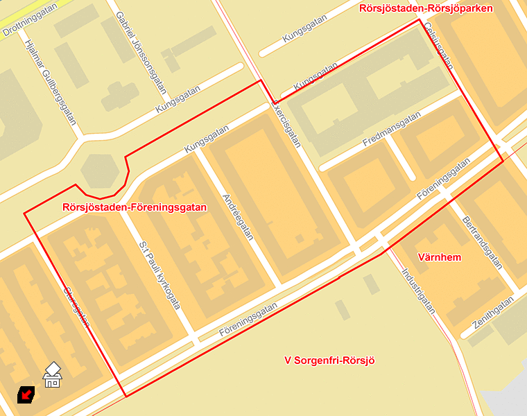 Karta över Rörsjöstaden-Föreningsgatan